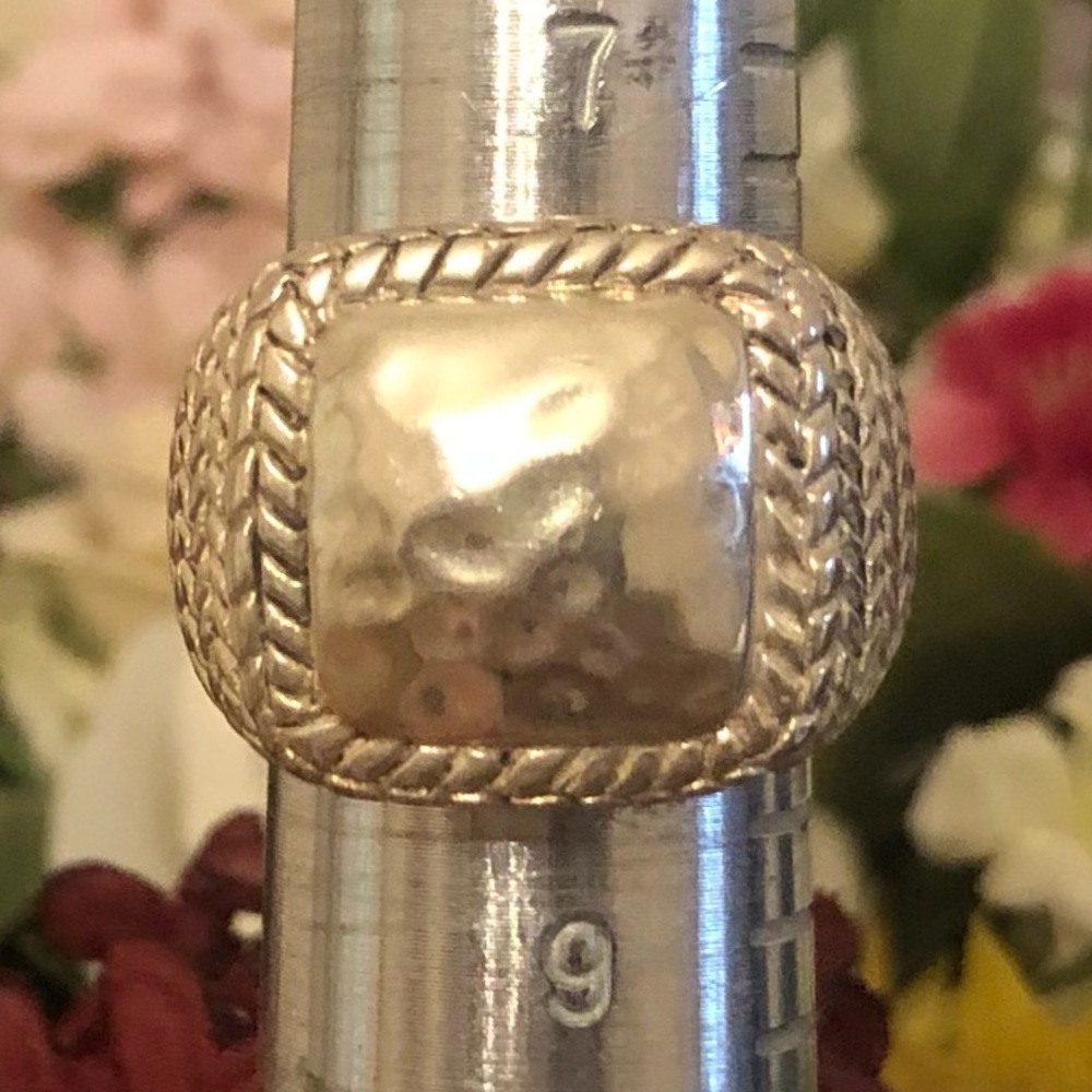 Vintage Silpada Sterling Silver Braided Square Ring R1646 Size 8